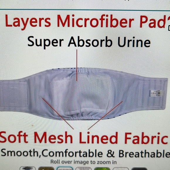 Vecomfy Belly Bands for Male Dogs Diapers Belly Wraps (5 Pack) - Picture 5 of 7